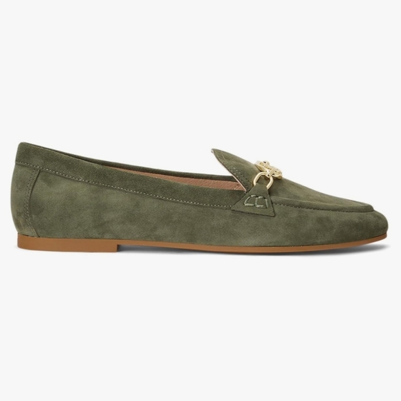 Lauren Ralph Lauren Averi Nappa Leather Loafer in Classic Olive Size 6B New - Picture 3 of 9
